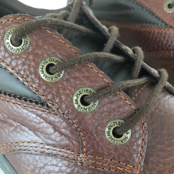 Dr. Doc Martens Shoes Slip Resistant Brown Leather Oxford Mens Sz 10 - Picture 3 of 13